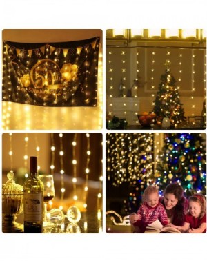 Banners & Garlands LED Window Curtain Lights- Photo Backdrop Lights Twinkle String Lights with Remote Control for Wedding Par...