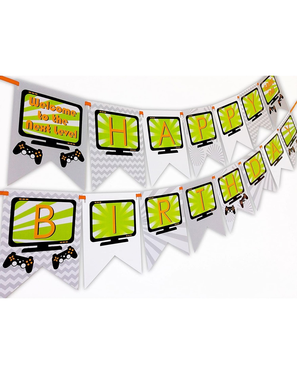 Banners Gaming Party Happy Birthday Banner - CI12HFA2XNF $9.82