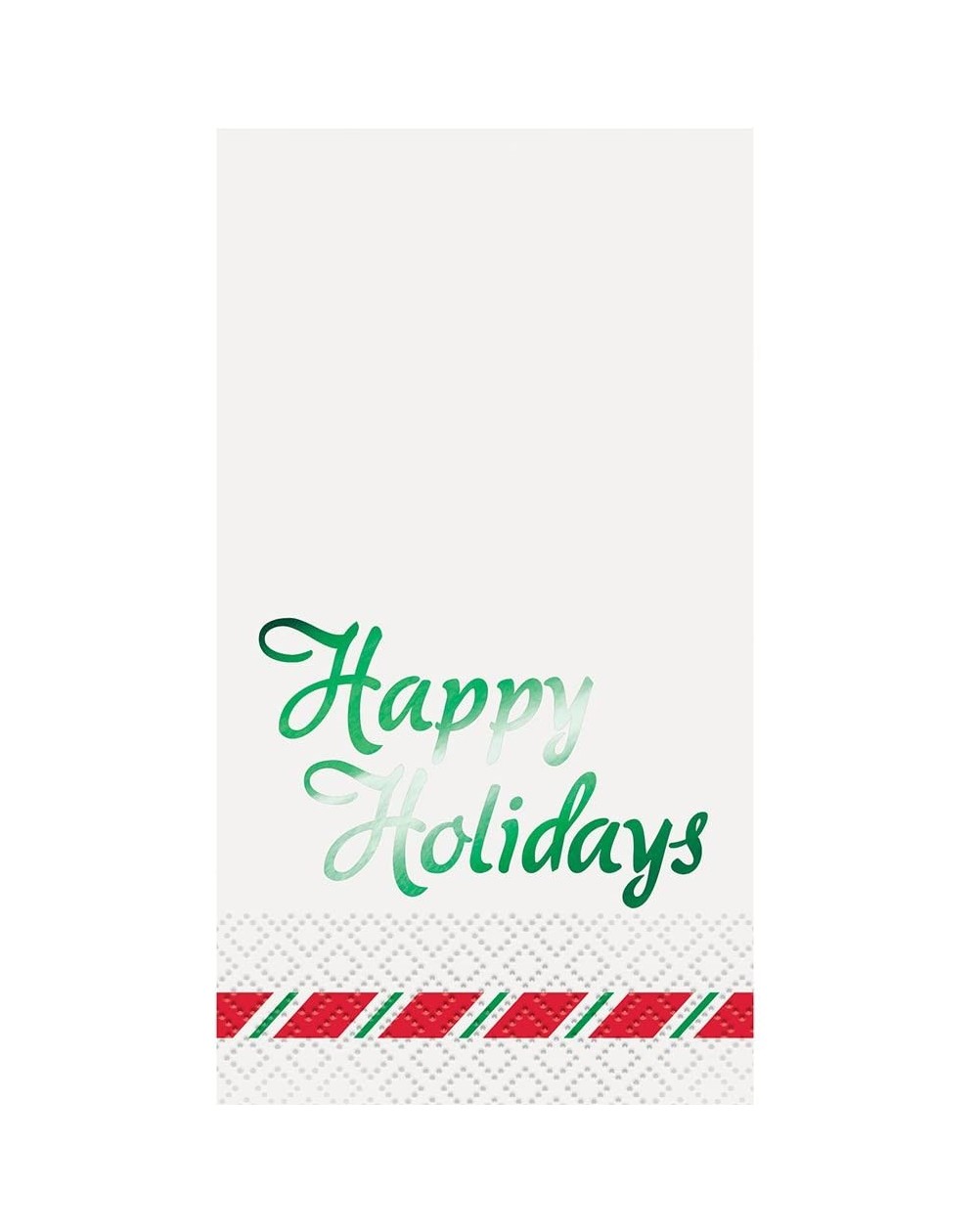 Tableware Foil Green Happy Holidays Christmas Paper Guest Napkins- 16ct - C41853ON6UW $7.50