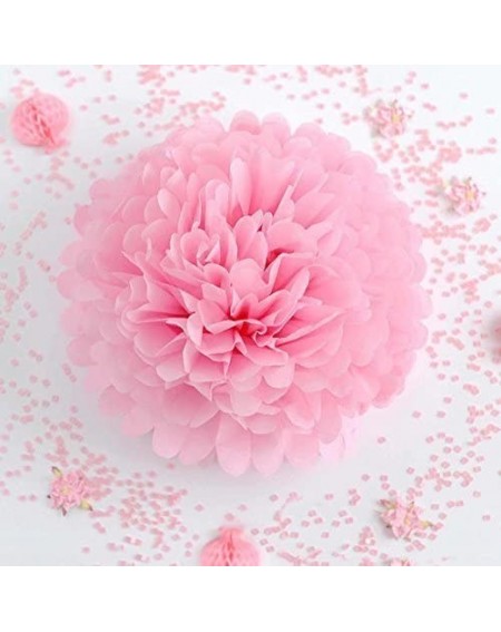 Tissue Pom Poms HappyField 12PCS 10" 12" Baby Pink Blue White Tissue Paper Pom Poms Flower Gender Reveal Party Supplies Gende...