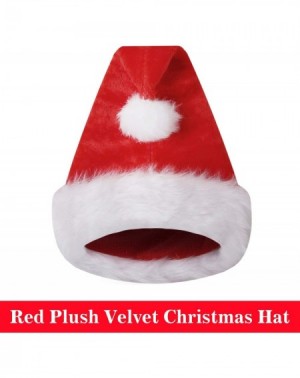 Hats 6 Pack Santa Hat- Red and White Christmas Hat with Soft Plush and White Fur for Unisex Adults and Kids Christmas Costume...