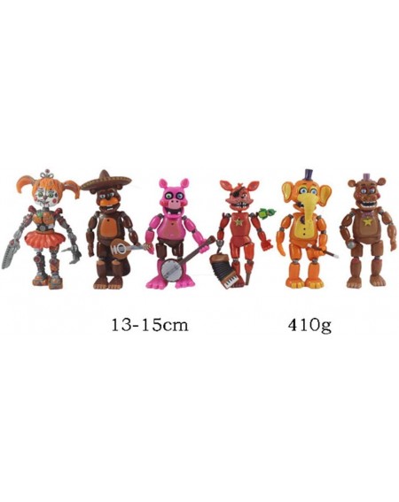 Cake & Cupcake Toppers FNAF Pizzeria Simulator (Set of 6 pcs)- Tall 5-6 inches- Animatronics [Rockstar Foxy- Pigpatch- Orvill...