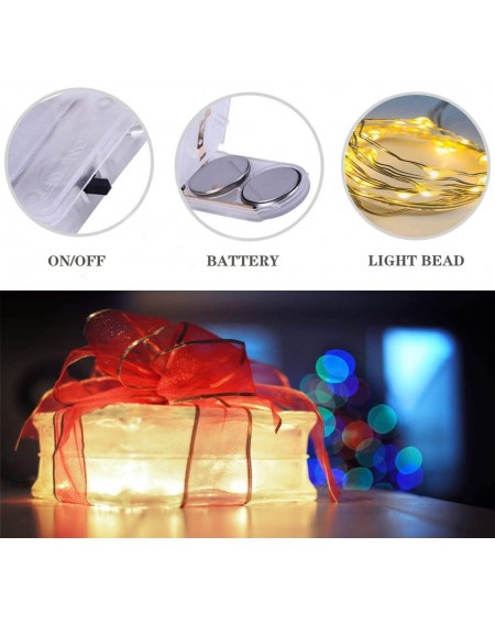 Indoor String Lights 10 Pack LED Fairy String Lights Battery Operated String Lights Waterproof- 3.9ft 24 LEDs Flexible Firefl...