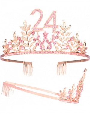 Favors 24th Birthday Gifts for Women- 24th Birthday Tiara and Sash- 24 Fabulous Sash and Crystal Tiara- 24th Birthday Decorat...