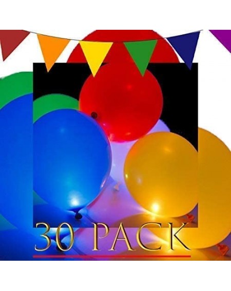 Balloons LED Light Up Balloons 30 Pack 5 Colors Flashing Lights Glow in The Dark Balloons for Party Supplies Birthday Party W...