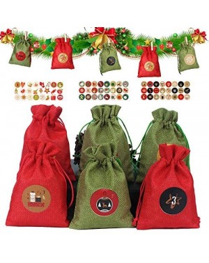 Advent Calendars Advent Calendar to Fill 24 Christmas Cloth Bags Gift Bag Set with 24 Wooden Clips- 24 Decals and a 10 Meter ...
