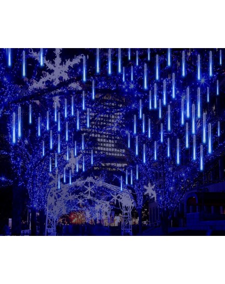 Outdoor String Lights Meteor Shower Lights Christmas Lights- Falling Rain Lights 12 inch 8 Tubes LED Icicle Cascading String ...