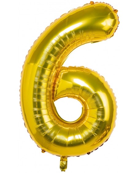 Balloons 40 Inch Number Balloons Gold Number 6 Helium Foil Birthday Party Decorations Digit Balloons - Gold Number 6 - CJ18XX...