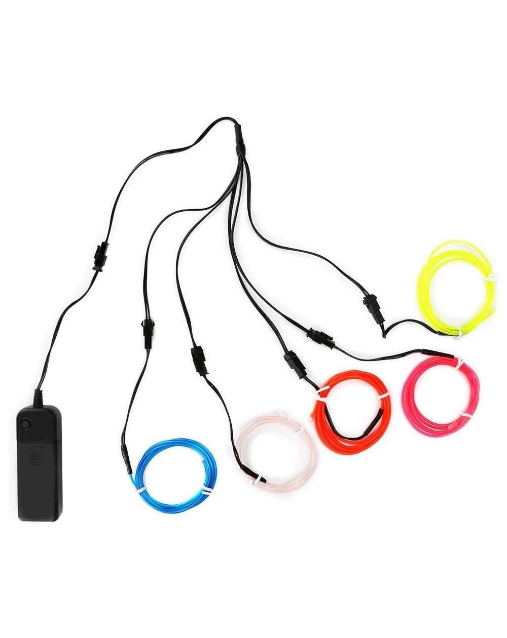 Rope Lights EL Wire Kit- Portable Neon EL Wire Lights with AA Battery Inverter- EL Wire Ice Lights 5 by 1 Meter for Halloween...