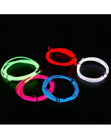 Rope Lights EL Wire Kit- Portable Neon EL Wire Lights with AA Battery Inverter- EL Wire Ice Lights 5 by 1 Meter for Halloween...
