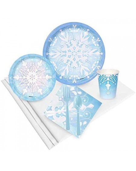 Party Packs Snowflake Winter Wonderland Party Supply Pack for 24 Guests - CH12O9TQQGF $24.02