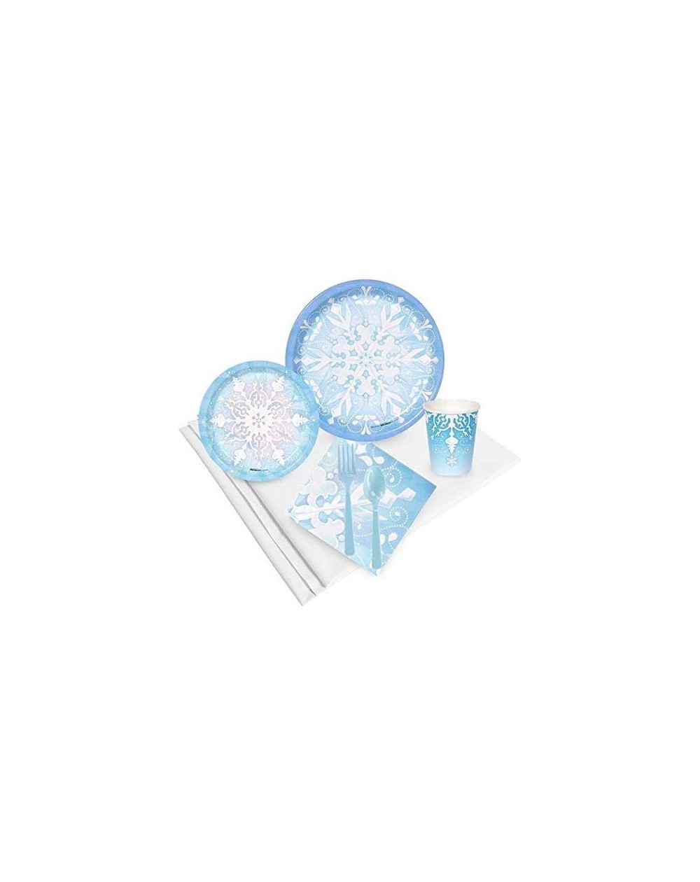 Party Packs Snowflake Winter Wonderland Party Supply Pack for 24 Guests - CH12O9TQQGF $24.02