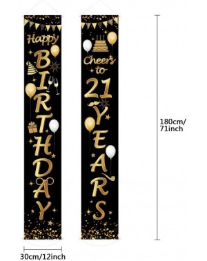 Banners & Garlands 2 Pieces Birthday Party Decorations Cheers to Years Banner Welcome Porch Sign for Birthday Supplies (Happy...