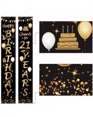 Banners & Garlands 2 Pieces Birthday Party Decorations Cheers to Years Banner Welcome Porch Sign for Birthday Supplies (Happy...
