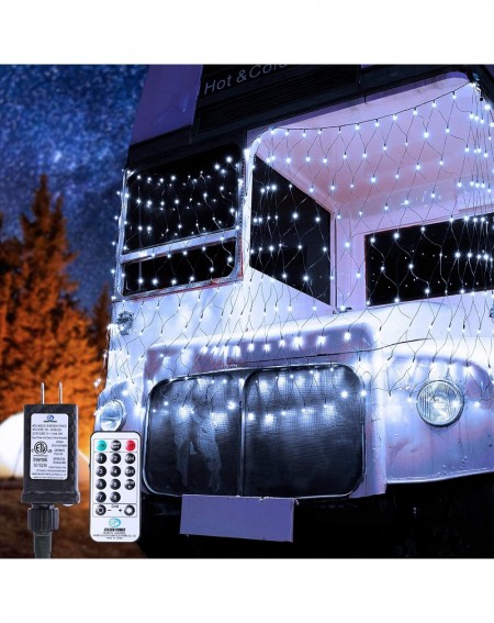 Outdoor String Lights Christmas Net Sting Lights- 11.8ftx 4.9ft 360 LED Mesh Net Bush Lights- 8 Modes Mesh Fairy Xmas Lights ...