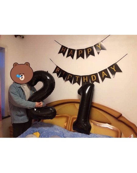 Balloons Black Number 21 Balloons- 21th Birthday Party Decorations- Number 12 Balloons 12th Birthday Party Decorations- 40 In...