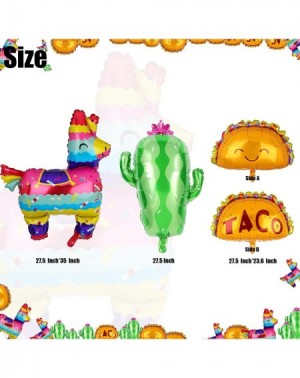 Balloons 3 Pcs Mexico Taco Llama Cactus Jumbo Mylar Foil Balloons Birthday Baby Shower Decor Supplies Mexican Fiesta Theme Pa...