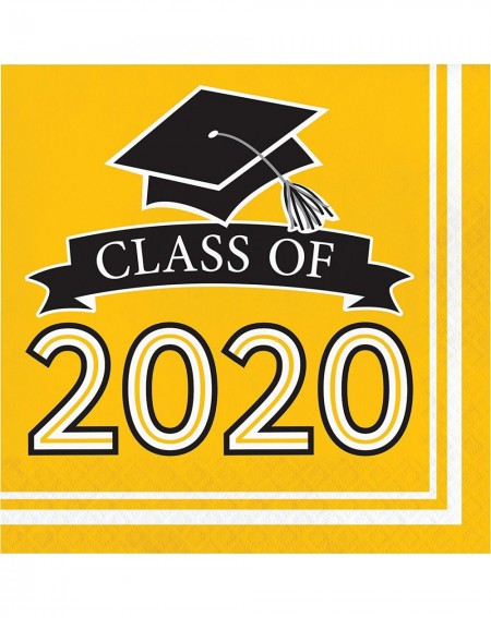 Tableware Class of 2020 Yellow Grad Napkins- 6.5 - CO193MK65YS $10.47