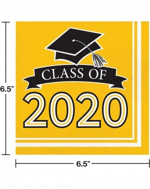 Tableware Class of 2020 Yellow Grad Napkins- 6.5 - CO193MK65YS $10.47