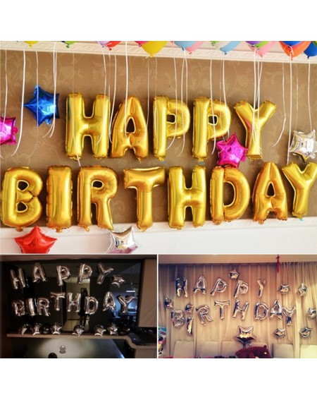 Banners & Garlands Happy Birthday Foil Balloons for Decoration (Gold 16 Inch) - Gold - CC18OZU8EQ5 $24.60