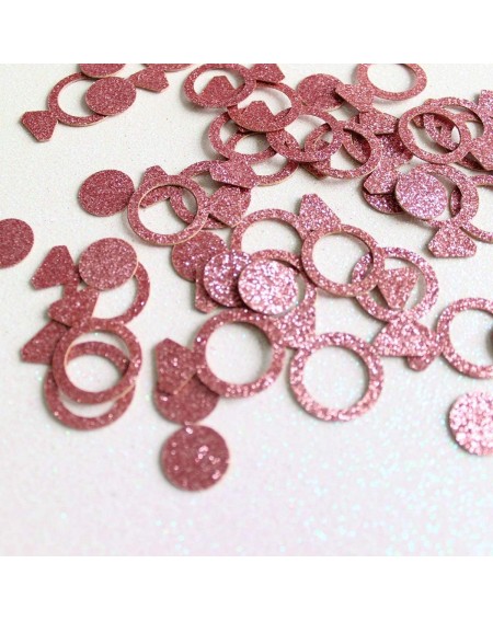 Confetti Glitter Paper Confetti - Rose Gold Circle Diamond Ring Crown- Gold Circle Heart Diamond Ring Crown Stars for for Par...