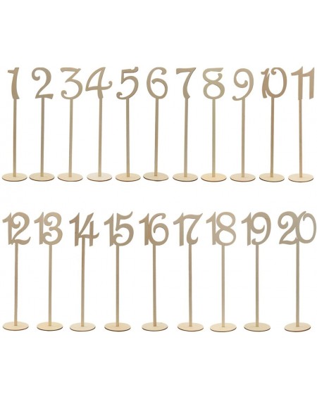 Place Cards & Place Card Holders 20pcs 1-20 Wooden Table Numbers Holder with Base for Wedding Party Banquet Home Decor - CA12...