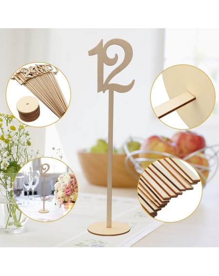 Place Cards & Place Card Holders 20pcs 1-20 Wooden Table Numbers Holder with Base for Wedding Party Banquet Home Decor - CA12...