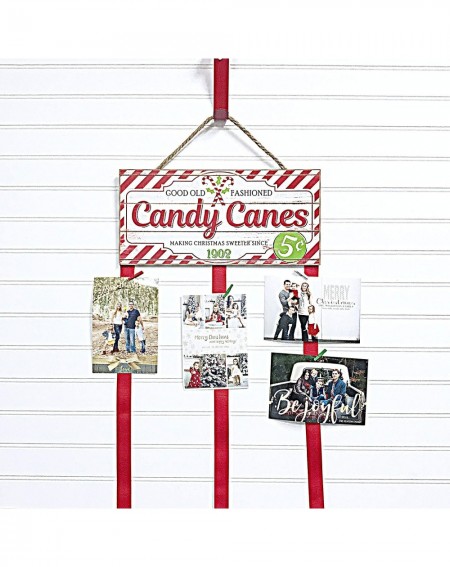Stockings & Holders Christmas Card Holder - Candy Canes - C218LZW5XMO $17.71