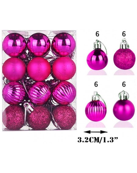Ornaments 24Pcs Christmas Balls Ornaments for Xmas Christmas Tree - 4 Style Shatterproof Christmas Tree Decorations Hanging B...