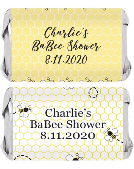 Favors Personalized Yellow Bumble Bee Mini Candy Bar Labels - 45 Stickers - CG19E0QU8N7 $10.29