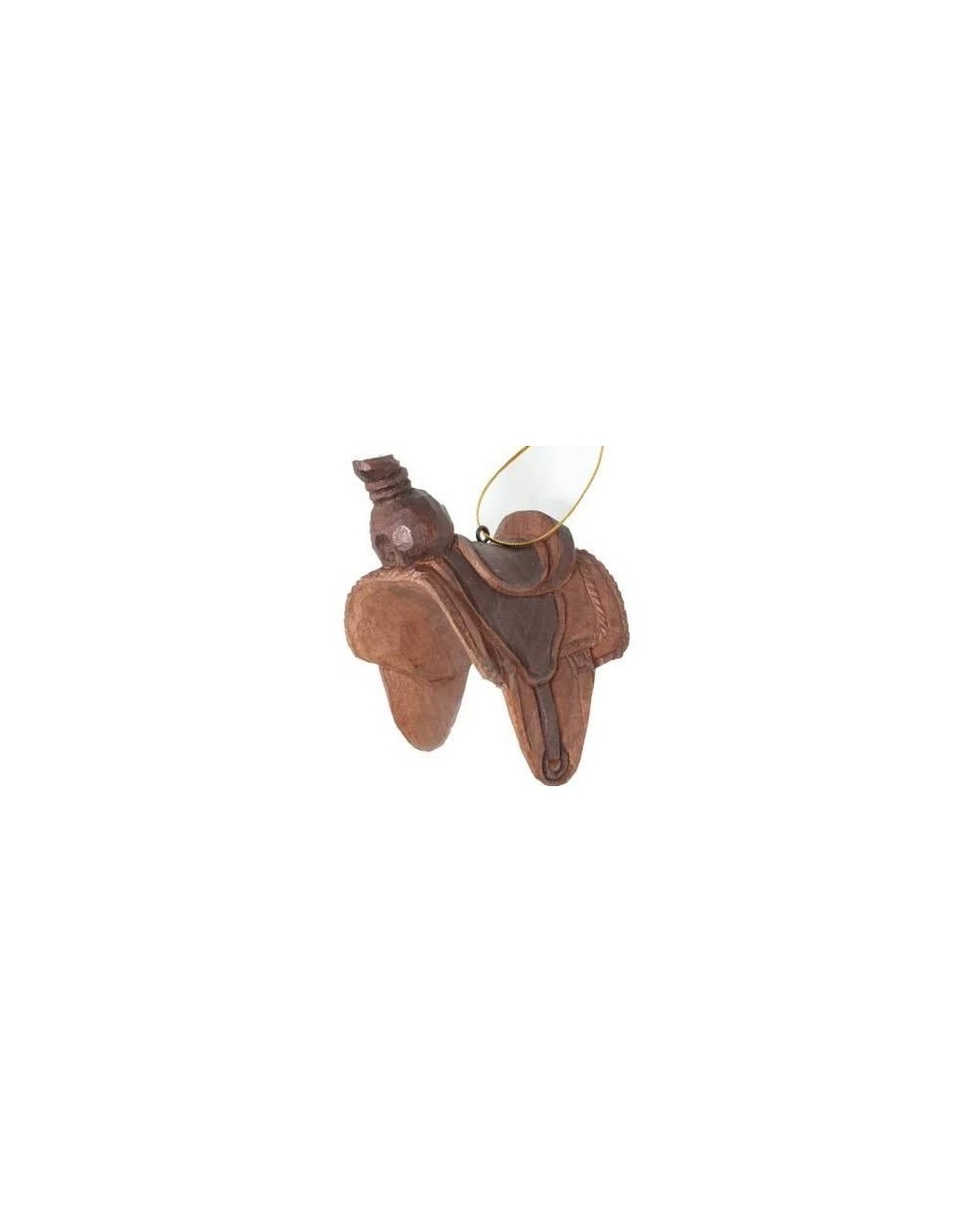 Ornaments Western Horse Saddle Ornament (Hand-carved of Real Wood) - C21169PBPPV $12.42