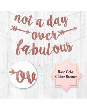 Banners & Garlands Rose Glittery Birthday Banner - Not a Day Over Fabulous Banner - Birthday Decorations Supplies for Women -...
