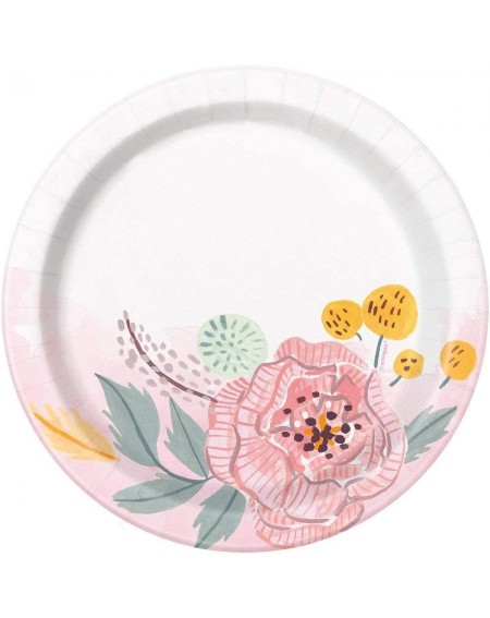 Tableware Painted Floral Round Dessert Party Plates- 7"- 8 Ct- Multi (72554) - C118079533A $18.77