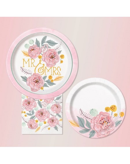 Tableware Painted Floral Round Dessert Party Plates- 7"- 8 Ct- Multi (72554) - C118079533A $8.73