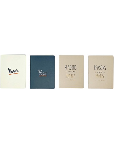 Guestbooks Wedding Vow Books - Notebook Keepsakes (4 Book Set- 2 His & Her Vows + Bonus 2 Reasons I Want to Marry You Booklet...