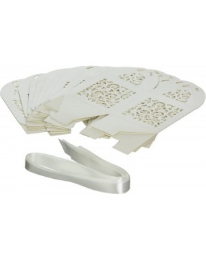 Favors David Tutera Laser Cut Favor Box with Ribbon Tie- 12 Per Pack Party Supplies- Ivory/Cream- 3 Each - C01103T30JD $11.32