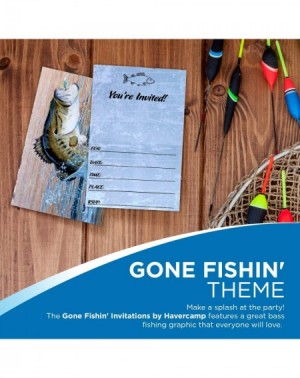 Invitations 8 Count Fishing Birthday Party Invitations and Envelopes - Gone Fishin' Collection for Birthday Party- Retirement...