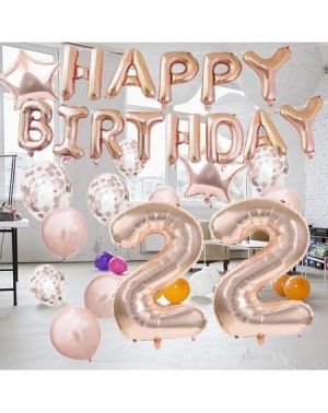 Balloons 22th Birthday Decorations Party Supplies-22th Birthday Balloons Rose Gold-Number 22 Mylar Balloon-Latex Balloon Deco...
