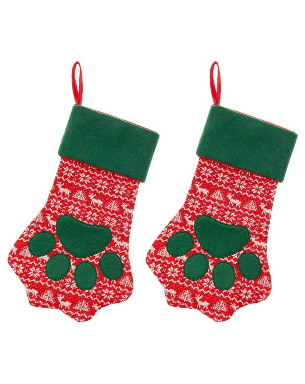Stockings & Holders 2 Pack Large Christmas Paw Stockings - Gifts Bags Holiday Accessories for Dog Cat - 18 inches - C418XS26Z...