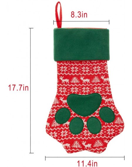 Stockings & Holders 2 Pack Large Christmas Paw Stockings - Gifts Bags Holiday Accessories for Dog Cat - 18 inches - C418XS26Z...