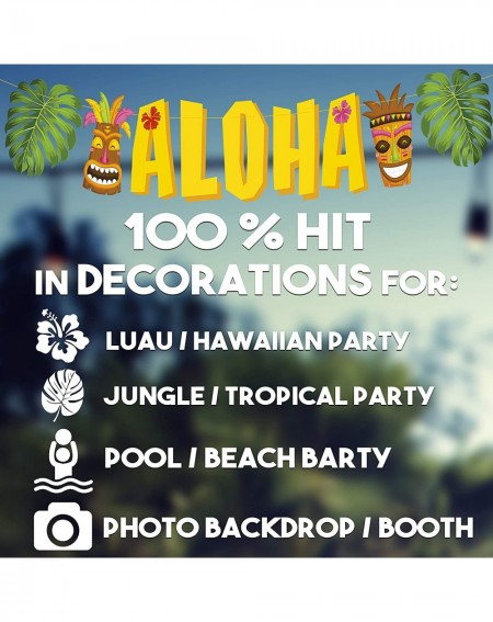 Banners Aloha Banner Luau Party Supplies - Hawaiian Party Decorations - Luau Party Decorations - Already Assembled Large Size...