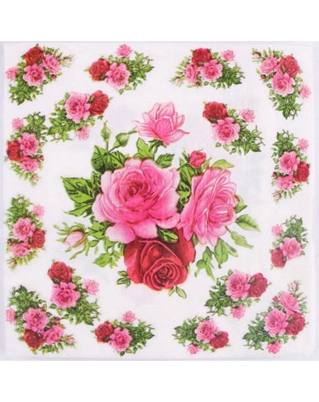 Tableware Pink Flower Paper Napkins-Luncheon Party Napkins Serviettes 40 Count 2-Ply- 13 x 13 Inch - C818G3G8SMO $20.28
