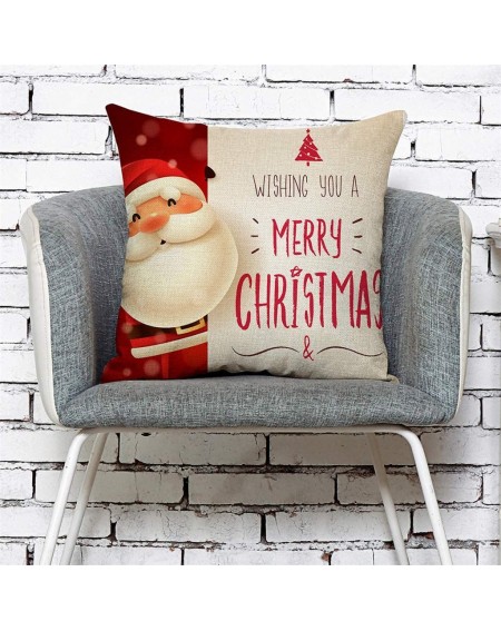 Swags Christmas Decor Home Decor Cushion Cover Merry Christmas Pillowcase Sofa Throw Pillow Covers- Christmas Ornaments Adven...