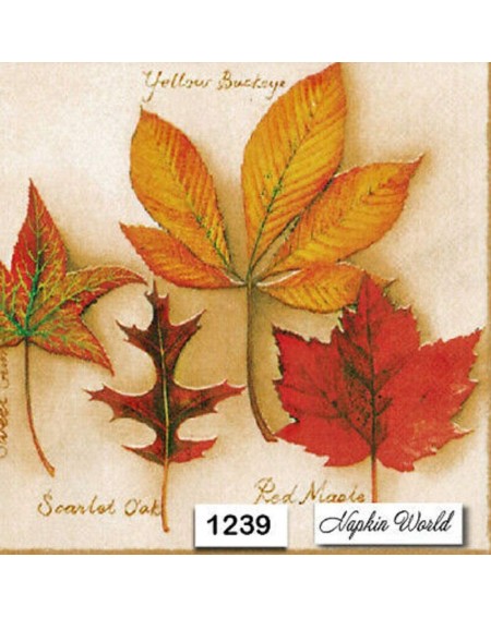 Tableware Two Individual Paper Luncheon Decoupage Napkins - Leaves Autumn Fall - C219DE37A24 $8.19