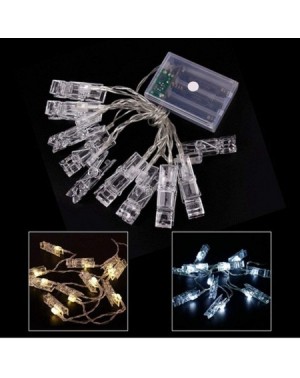 Indoor String Lights 50 LED Photo Clip String Lights- 16ft Battery Powered Warm White Indoor Fairy String Lights for Hanging ...