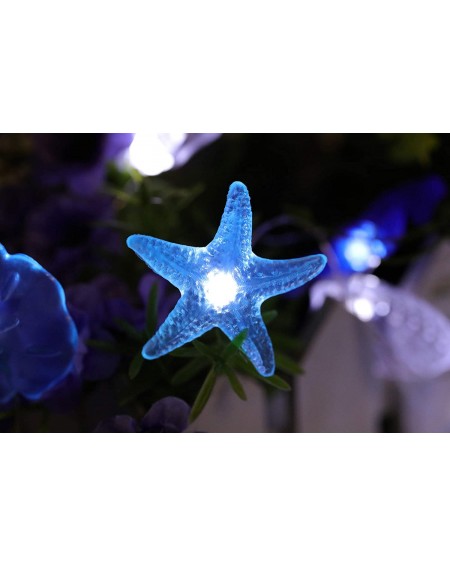 Indoor String Lights Beach Theme Starfish String Lights- 18.7 Ft 40 LED USB Plug-in Silver Copper Wire Beach Theme Fairy Ligh...