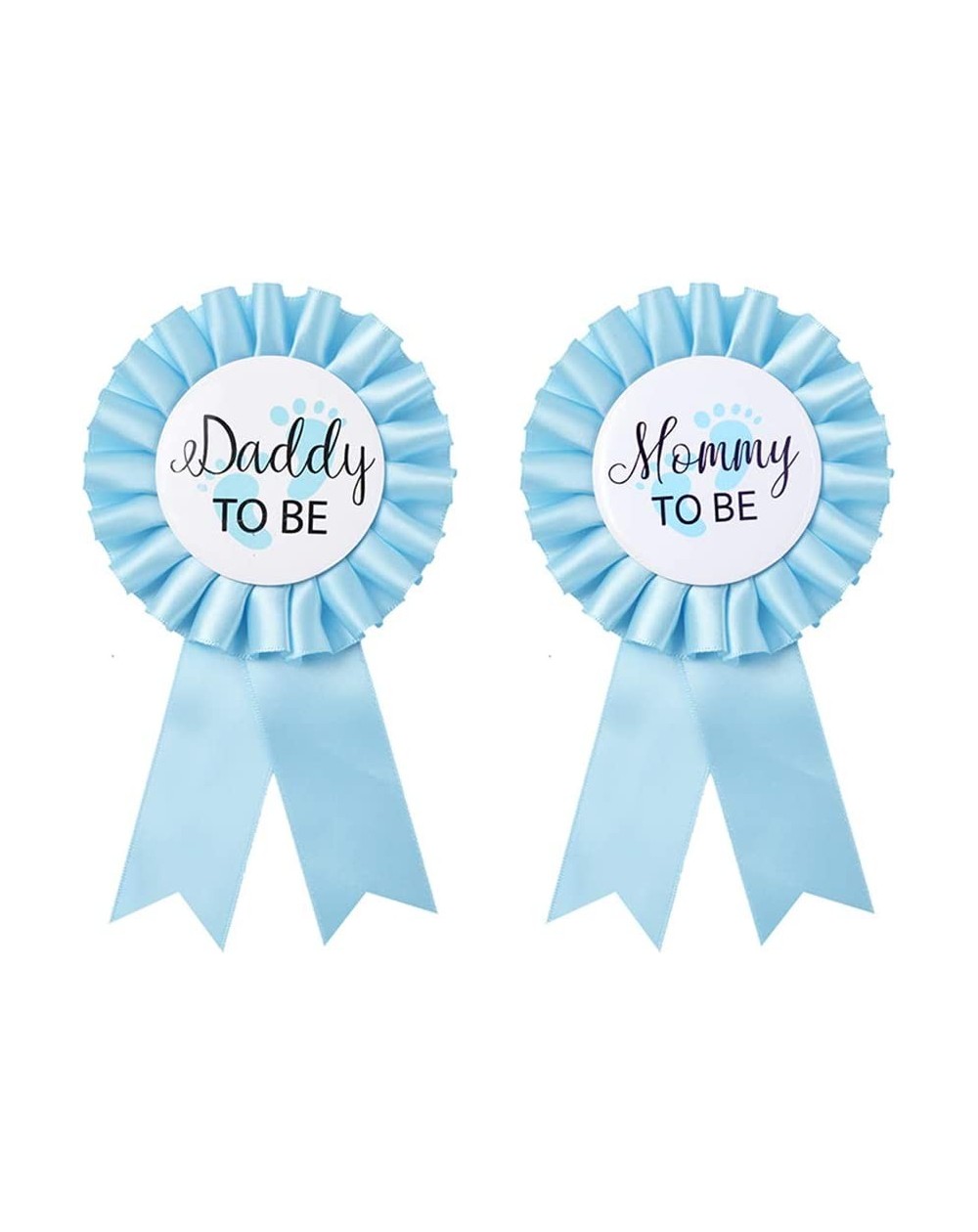 Favors Daddy to be & Mom to be Tinplate Badge Pin - Baby Shower Button New Dad Gifts Gender Reveals Party Baby Boy Blue Roset...