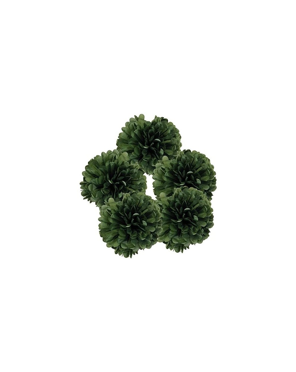 Tissue Pom Poms 5pcs 10-Inch Fern Green Tissue Paper Pom Pom Flower Ball - Fern Green - CX12D5KM6CD $10.45