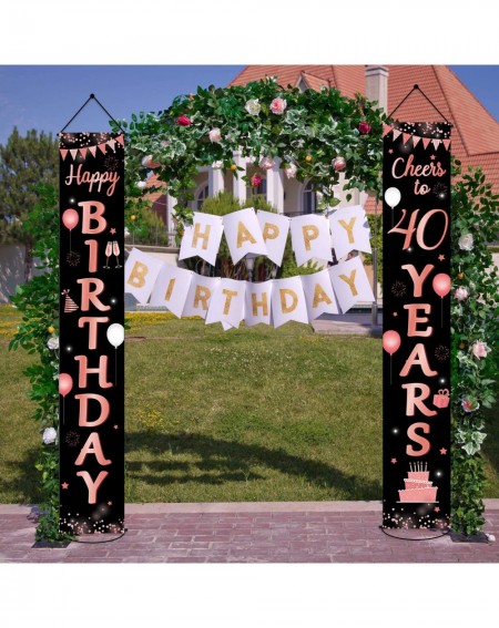 Banners & Garlands Happy 40th Birthday Party Banner Decorations 40 Years Old Birthday Party Supplies Fabric Welcome Porch Sig...