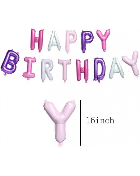 Balloons 16 Inch Happy Birthday Foil Balloons Party Banner- for Kids and Adults Birthday Party Decorations Supplies (Purple a...